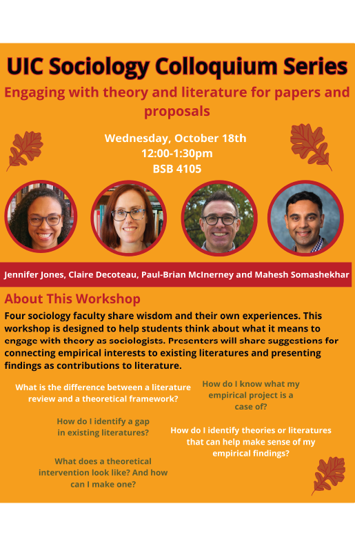 UIC Sociology Colloquium Series Flyer